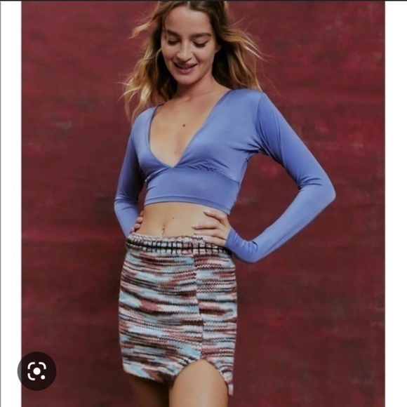 UO The Ragged Priest Data Mini sweater knit Skirt Multi Space Dye Medium - Picture 5 of 12